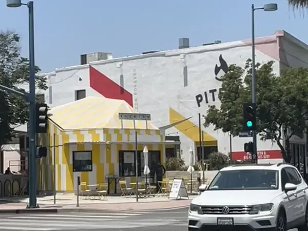 Pitfire Pizza corner in the NoHo Arts District, North Hollywood CA